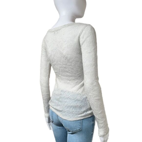 Express Silver Wool Blend Sheer Sweater - Picture 2 of 11